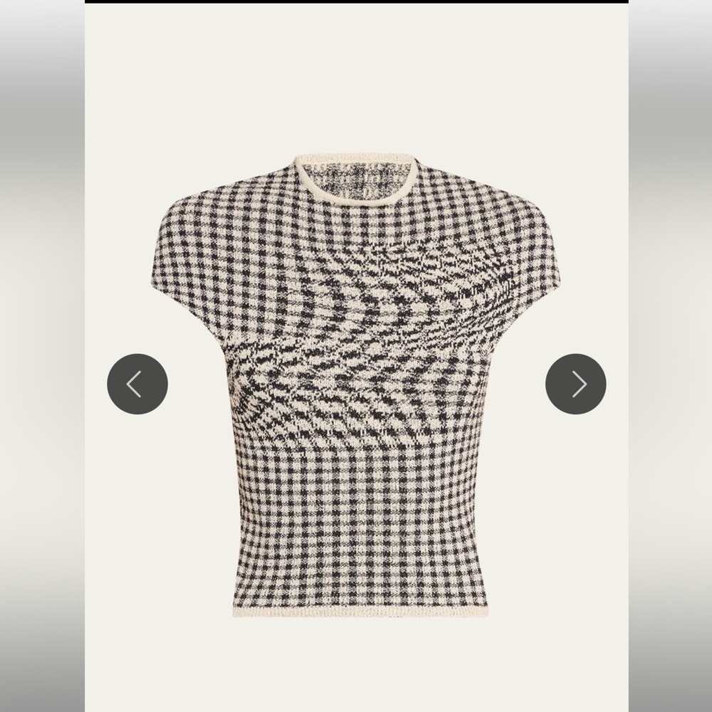 NWOT MM6 Maison Martin Margiela Black and White Patterned Tee Size M
